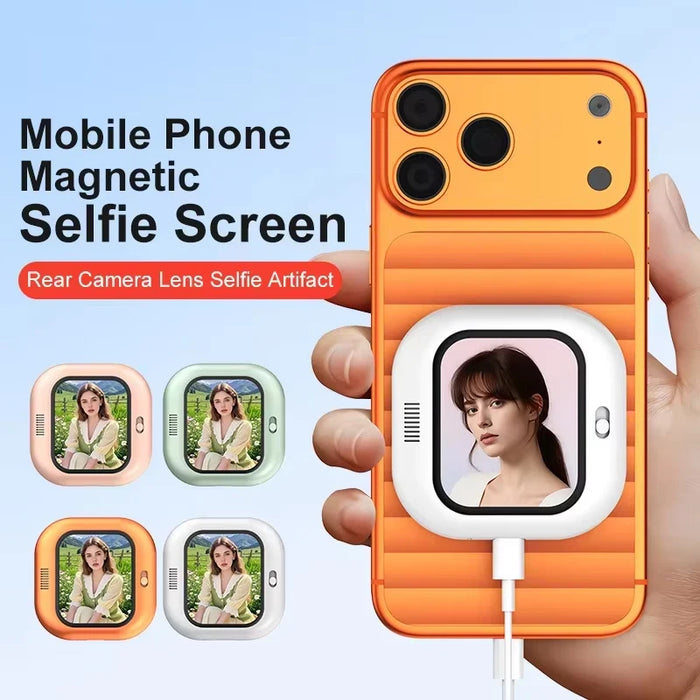 Magnetic Phone Vlog Selfie Monitor Screen Phone Holder Mount Rear Camera Selfies Vlog Live Selfie Screen Compatible